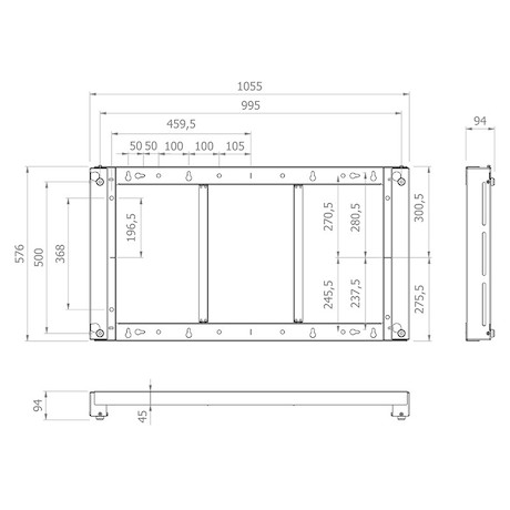 Hagor WH OH 46 Outdoor-Wandhalterung, displayspezifisch für Samsung OH 46 Serien