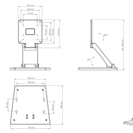 Hagor HP POS Mount Tischhalterung geeignet für 13 – 24“