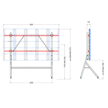Hagor LED-Standsystem freistehend - passend für Unilumin ULW III 136“