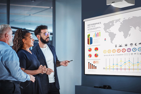Optoma ZW410UST 4K Ultrakurzdistanz Beamer mit 4000 Lumen und kompaktem Design für Präsentationen au