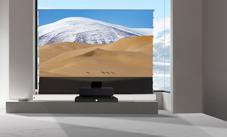 celexon UST Hochkontrast Bodenscheren Leinwand - HomeCinema Plus, 92" weiß - Demoware