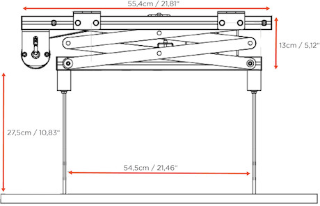 celexon Beamer Deckenlift PL300 - max. ausfahrbar bis 47 cm - 15kg Traglast