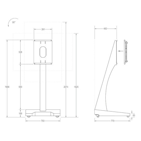 Hagor ST SA Flip - Rollständer für Samsung Flip - weiß