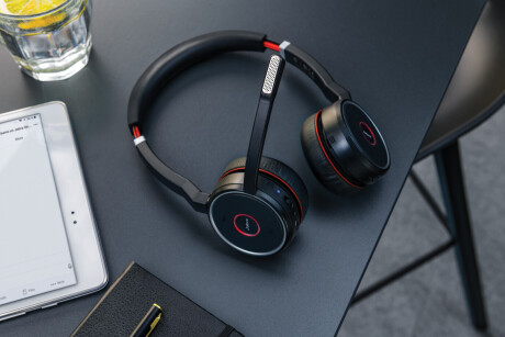 Jabra Evolve 75 MS Duo - Zertifiziert für Skype for Business StereoHeadset inkl. Link 370 & Ladestat