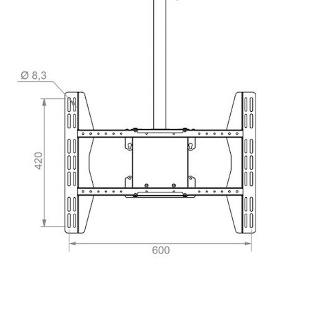 Hagor PLD Large Single Deckenhalterung 49 - 65“ | 124 - 165 cm Bildschirmdiagonale, VESA max.600x600