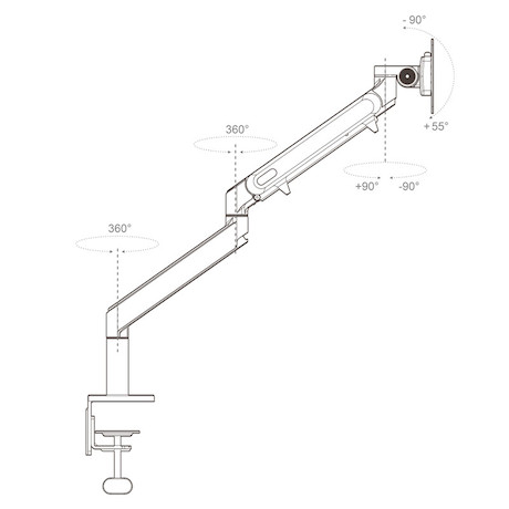 Hagor HA Gasliftarm Medium Single Monitor-Tischhalterung bis 9kg Traglast