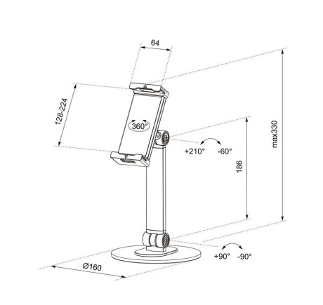 Neomounts DS15-540BL1 - universeller Tablet-Ständer für Tablets von 4,7" bis 12,9" - schwarz