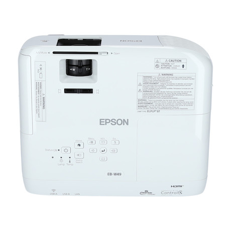 Epson EB-W49 Beamer mit hoher Farbhelligkeit, Keystone-Korrektur und HD Ready für Business-Anwendung