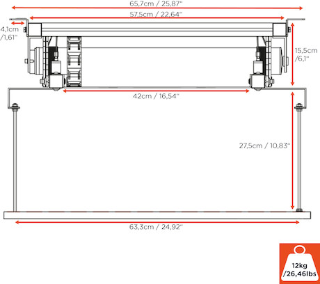 celexon Beamer Deckenlift PL1000 - max. ausfahrbar bis 96 cm - 15kg Traglast